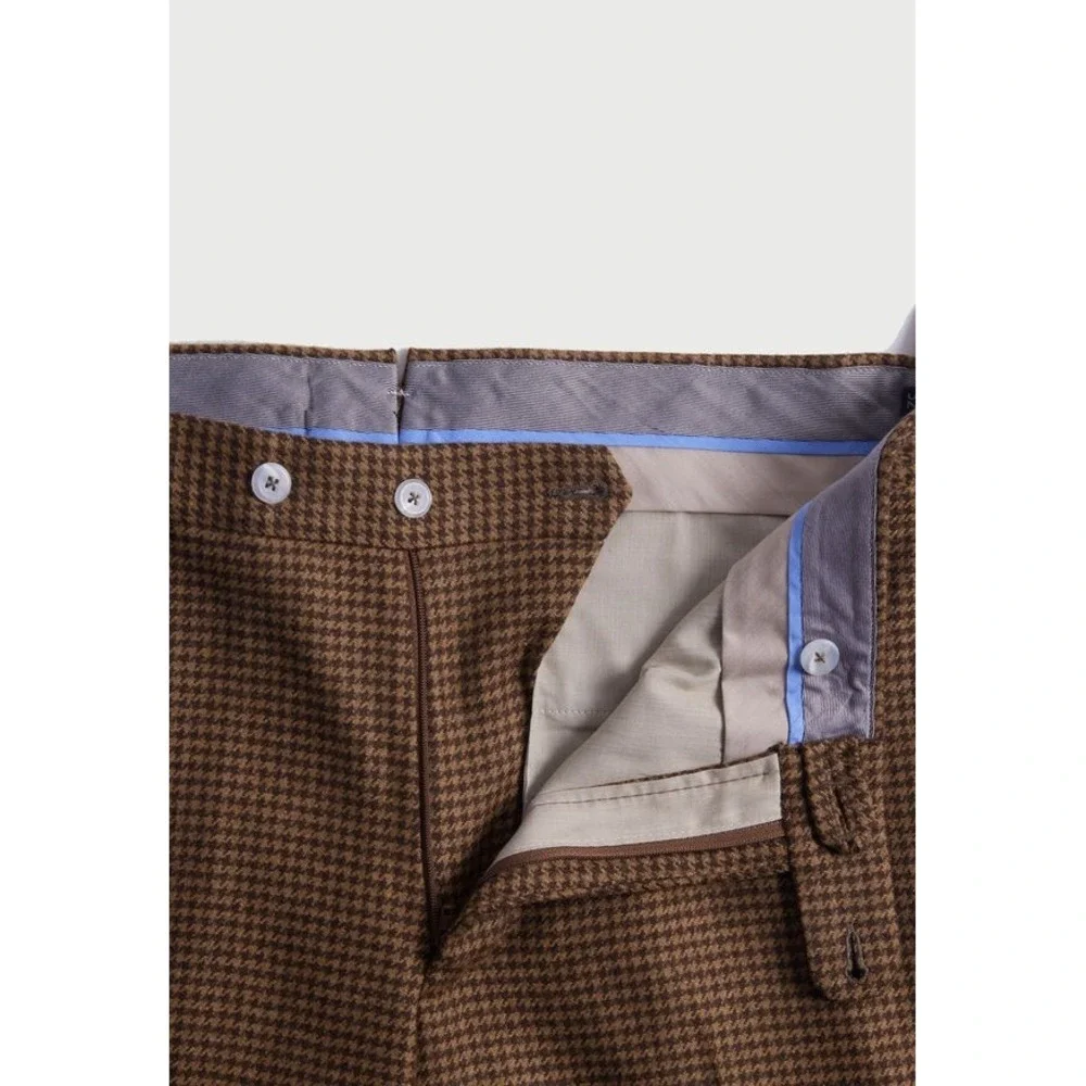 Paul Stuart Phineas Cole Wool & Cashmere Houndstooth Slim Fit Trouser 32 (30x29)